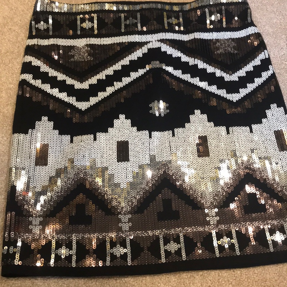Black bedazzled mini skirt